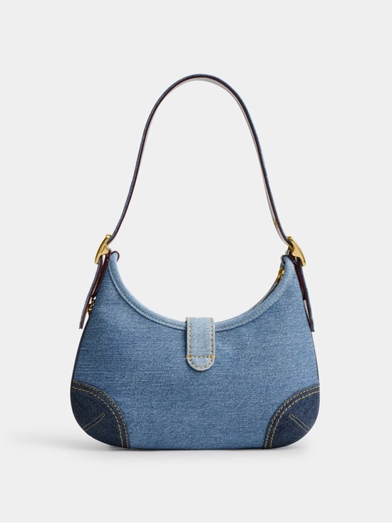 NWT！COACH Hamptons Hobo Bag With Repurposed Denim（CW647）fast shiping main image 0